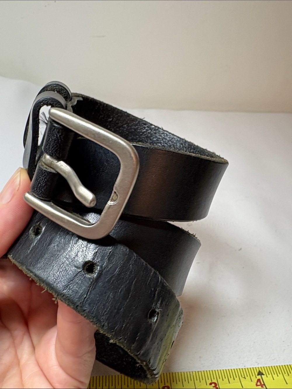 L.L Bean Black Narrow Leather Belt Medium
